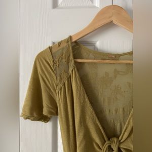 Free People green wrap dress